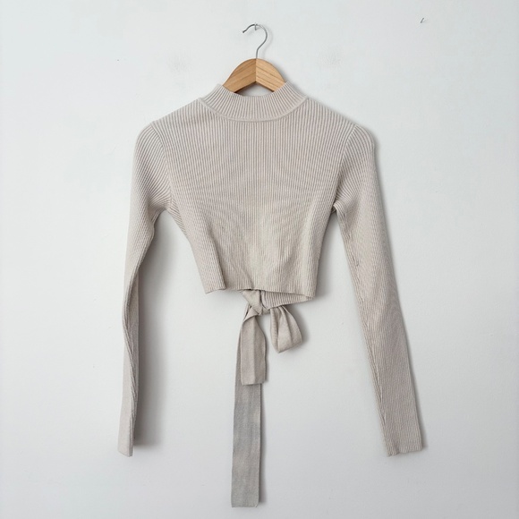 Louna open back rib tie sweater - Picture 3 of 7